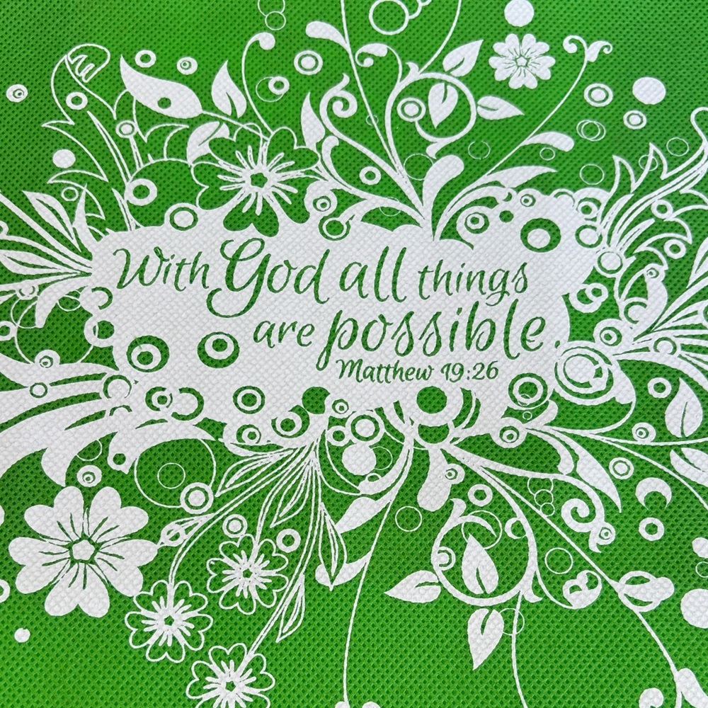 NWT 3 Inspirational Quote Tote Bags - Green, Pink, Blue - Picture 7 of 9